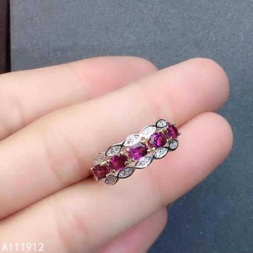 KJJEAXCMY fine jewelry natural garnet 925 sterling silver adjustable gemstone women ring support test luxury beautiful