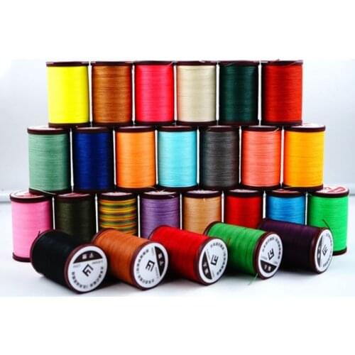 0.55mm 80m Color DIY Hand-Stitched Round Wax Thread Polyester Handmade Roll Leather Bags Shoes Cowhide Products Sewing String
