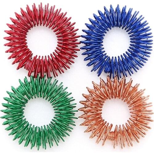 1pc Blood Circulation Therapy Ring Pain Relief Body Relax Tool Stainless Steel Finger Massage Acupuncture Ring Health Care