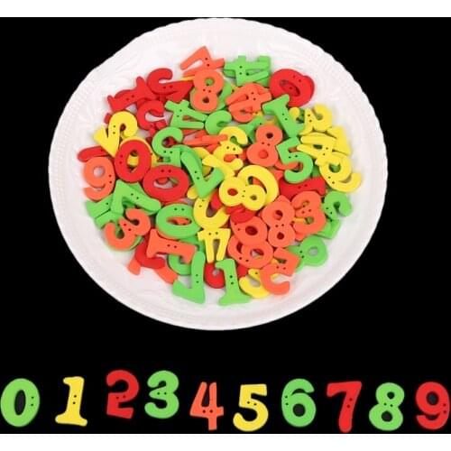 100 pcs Cute Number Wood Button DIY Craft Scrapbook Sewing Appliques Accessories