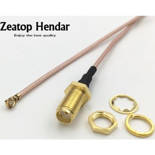 100Pcs SMA / RP-SMA Female to U.FL IPX IPEX Jack Antenna RG178 RF Cable Connector for Wifi Router 5CM 10CM 15CM 20CM 30CM 50CM