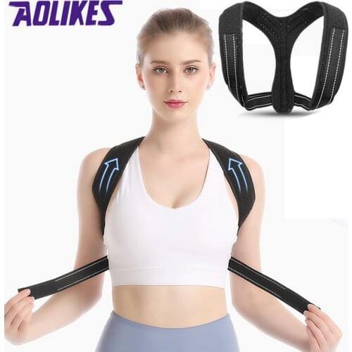 AOLIKES Back Posture Corrector Protective Band Adjustable Humpback Orthosis Straight Back Belt Back Fix Shoulder Corset Support