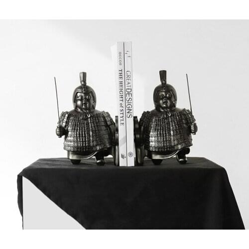 Terracotta Warriors Army Portrait Ornaments Ancient Figure Warrior Statue Desk Decor Crafts Sculpture Vintage Home Decoration