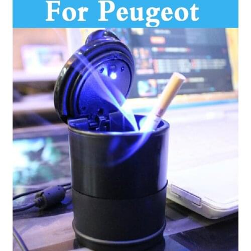 Car Ashtray Frame Set Dolly Travel Cigarette Ash Holder Led Lamp Ashtray For Peugeot 408 508 607 Ion 308 Rcz Gti 4007 4008 407