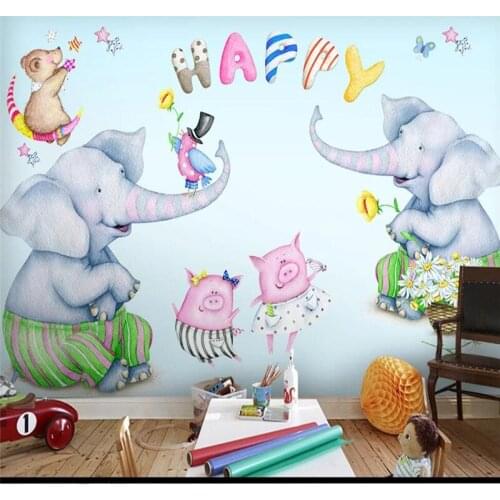 XUE SU Large custom mural wallpaper hand-painted cartoon birthday party background wall covering