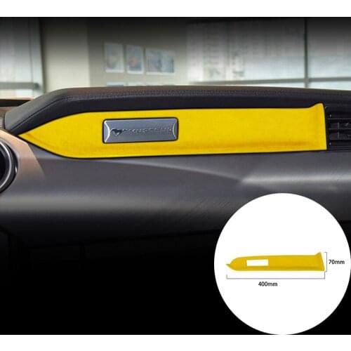 For Ford Mustang 2015-2019 Alcantara Suede Car Center Console Panel Strip Cover Trim Stickers Internal Mouldings Accessories