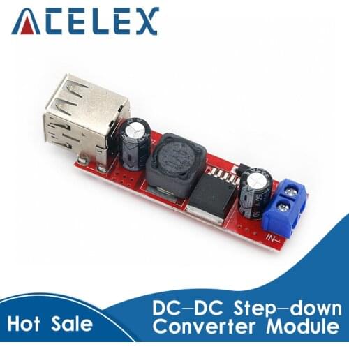 Dual USB Output DC-DC Step Down Buck Power Module 9V/12V/24V/36V to 5V USB 3A for Vehicle Charger LM2596
