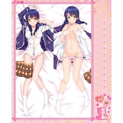 Anime Cartoon Shokugeki no Soma Double-Sided Bolster Hugging Pillow Case Pillow Cover Pillowcase Peach Skin 2 Way No.66057