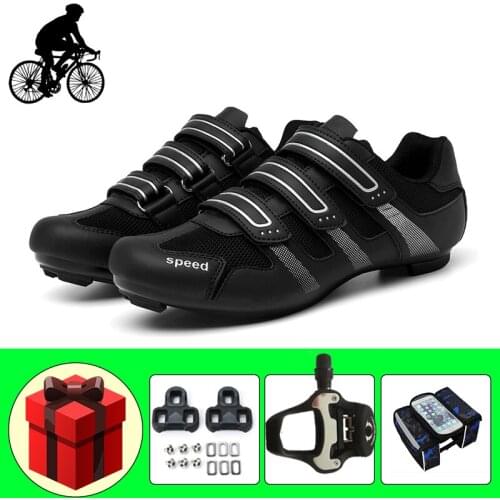 Breathable Cycling Sneakers Add Pedals Road Bike Shoes Self-locking Wear-resistant Men Sapatilha Ciclismo Outdoor Road Footwear