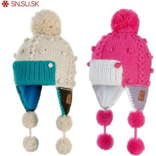SN.SU.SK Brand Winter Warm Ski Cap Snowboard For Men Women Ear cap Knitting Skating Skull Cap Hat Beanies Turtleneck Cap