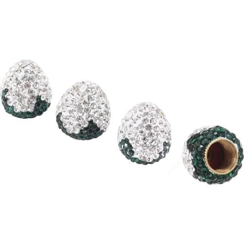 4Pcs Handmade Rhinestone Valve Stem Caps Bling Crystal Universal Tire Valve Dust Caps Car Accessories
