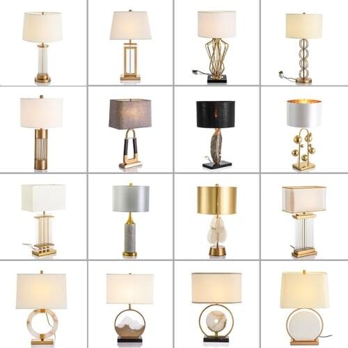 A Room Desk Lamp Sofa Tea Table Lamp Model House Bedroom Bedside Lamp Continuous System Chinese Style Cloud Stone Table Lamp