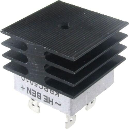50A 1000V Metal Case Bridge Rectifier with Heatsink for video card Mini Cooling Fan radiator For Dropshipping