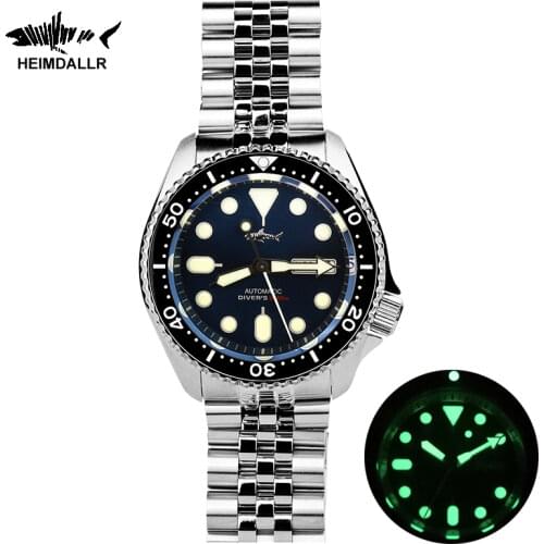 HEIMDALLR Mens Diving Watches 200M Water Resistance Sapphire Crystal Ceramic Bezel NH36A Automatic Mechanical Wristwatch