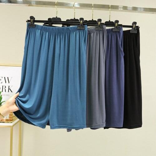 Mens loose modal casual shorts summer plus size slim five-point pants can be worn outside home clothes high waist thin section