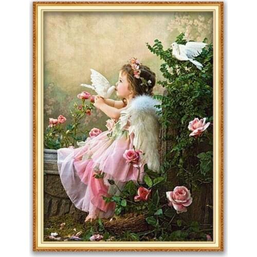 Region Angel DIY Embroidery 11CT Cross Stitch Kits Craft Needlework Set Cotton Thread Printed Canvas Home Decoration Hot Sell