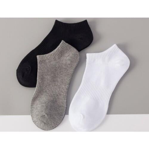New Mens Short Tube Socks Pure Cotton Pure Color Breathable Deodorant Invisible Outdoor Travel Football Basketball Sports Socks