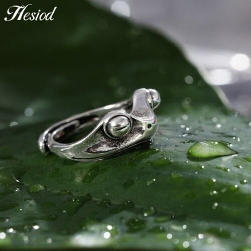 New Cute Frog Shape Ring Silver Fashion Hesiod Plated Metal Finger Ring Open Adjustable Rings For Women Or Men Jewelry