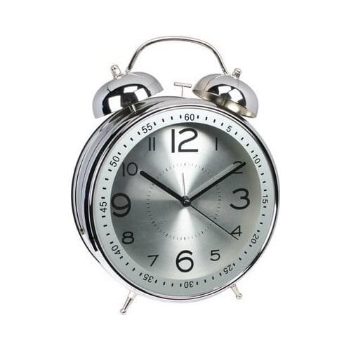 Brand Authentic Large 4 inch 8 inch Fashion Creative Cute Alarm Clock Mute Vintage Aluminum Decorative Metal Table Clock Face