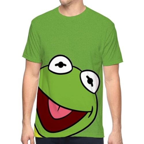 Casual T-shirt For Men Kermit The Frogs T-Shirt Summer Hip Hop Funny Cartoon Frog Printing Short Sleeve Casual Tops Boy Tees