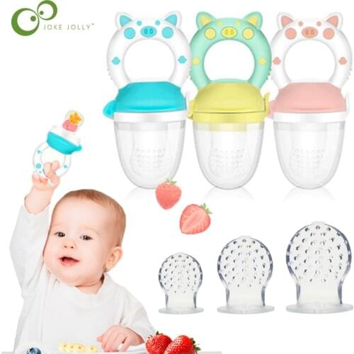 Silicone Fresh Food Nibbler Baby Feeder Kids boy girl Fruit Nipples Feeding Safe Infant Baby Supplies Nipple soother Bottles ZXH