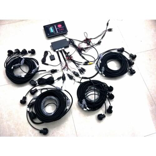24V 7inch monitor vehicle anti-collision sensor detection system front 4 left 4 right 4 rear 4 16 sensors new arrival