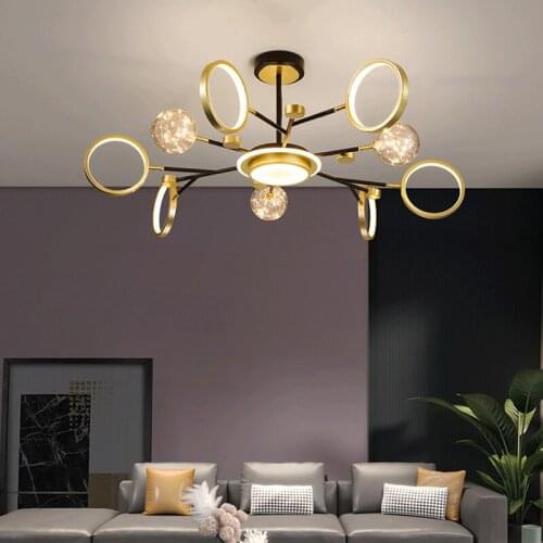 Nordic Iron Art Sky Star Chandeliers Modern Simple Bedroom Lamp Living Room Decoration Creative Magic Bean Chandelier Lighting