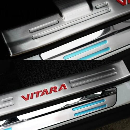 Car Styling For Suzuki Vitara Inside Door Sill Scuff Plate Welcome Pedal Stainless Steel Car Accessories 2017 2018 2019 2020