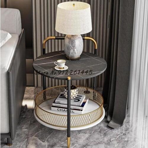 Corner Table Tea Table Bedside Table Light Luxury Simple Modern Rock Board Marble Net Red Sofa Side Table Round Square