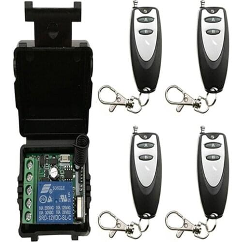 Universal Wireless Remote Control Switch DC 1DC12V 1CH 1CH 10A Relay Receiver Module and RF Transmitter Electronic Lock