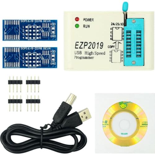 Free shipping EZP2019 High Speed USB SPI Programmer Support 24 25 93 EEPROM Flash Bios with CDROM, English Software
