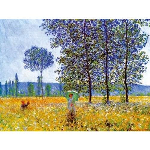 Woman under poplar painting Handmade Needlework Embroidery DIY Cross Stitch Kits Crafts 14CT Unprinted Home decor wall Arts