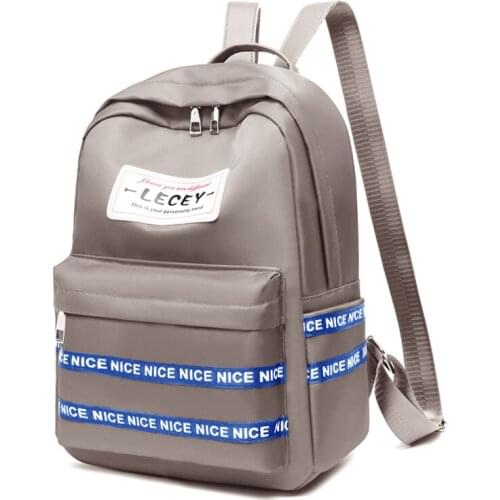 Women Girl Small Backpack Casual Travel Zipper Closure Backpack Oxford Sport Daypack Schoolbag