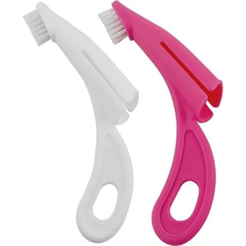 Dogs Toothbrush Plastic Hand-Held Soft Cat Finger Toothbrush Puppy Dental Brush Pet Oral Care Cleaning Supplies Dog Accessories