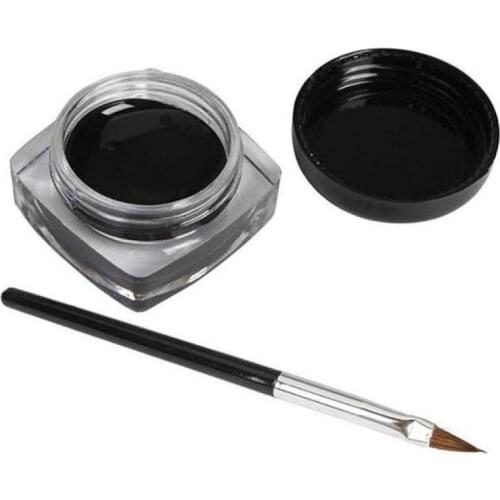 1set Make Up Eyeshadow Mini Eyeliner Gel Cream with Brush Makeup Cosmetic Black Life Waterproof Maquillaje