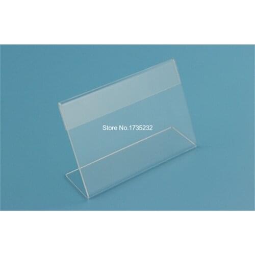 10*15cm 100 pcs Clear Acrylic Sign Holder Price Tag frame name card Display Stand Table Card Stand Holder label price tag frame