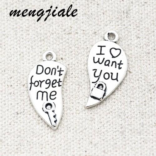 16PCS Wholesale Vintage Metal Couple Lock Keys Charms For Handmade Jewelry Findings DIY Craft Valentines Day gift