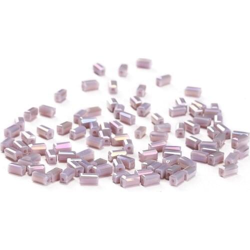 Purple Charms Glass Loose Beads AB 50pcs 2*4mm Austria Crystal Crystal BeadsAustria Crystal Square-shape Loose Beads C3