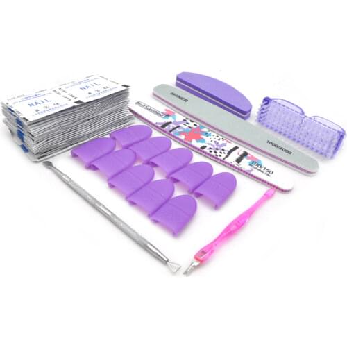 Acetone Nail Polish Remover Pads Culticle Pusher Stainless Steel Dead Skin Cuticle Remover Nail Brush Gel Polish Enhances Shine