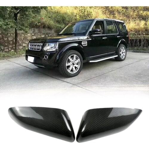 Car Carbon Fiber Side Rear View Mirror Covers Cap for Land Rover Discovery 4 10-13