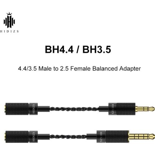 HIDIZS BH4.4 BH3.5 4.4/3.5 Male to 2.5 Female Balanced Adapter for of 4.4/3.5mm interface Audio output and 2.5mm interface IEM
