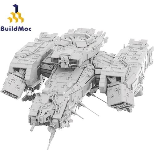 BuildMoc Military Ship Star Movie Spaceship CSS Space Transporter Aircraft Building Blocks MOC Weapons Bricks Toys For Children