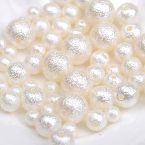 20 PCS 4mm 6mm 8mm 10mm 12mm 14mm 16mm 18mm 20mm ABS Wrinkled Skin Imitation Pearl Beads For Jewelry Making