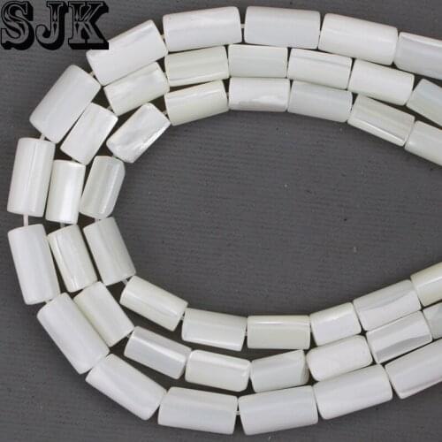 Natural Shell Beads White Trochus Shell Cylindrical Shape Loose Beads Fit DIY Bracelets Necklace Jewelry Making Free Shipping