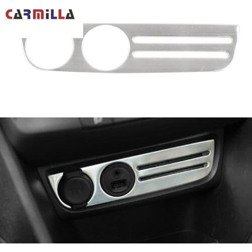 Carmilla Stainless Steel Cigarette Lighter Panel Decorative Stickers for Peugeot 2008 2014 - 2019 Protection Trim Sticker