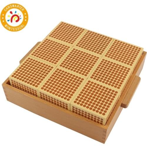 Montessori Baby Toy 9 Wood Thousand Cubes Maths Training Preschool Early Learning Kids Toys