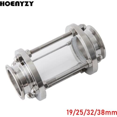 1.5" 50.5mm Tri Clamp Sanitay Flow Sight Glass Diopter Fit 19/25/32/38mm Pipe OD Stainless Steel 304 Fitting Homebrew Beer