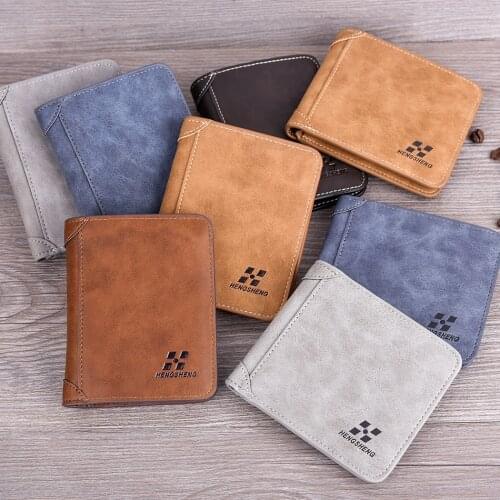 Men wallet Retro Frosted Leather Money Bag Tri-fold Wallet Multi-card Slots Card Holder Mens Wallet Money Clip