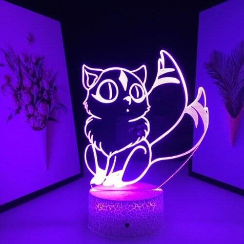 Anime Inuyasha Figure Cute Kirara LED Night Lamp for Bedroom Decoration LED Touch Sensor Colorful 3D Unique Gift Night Light