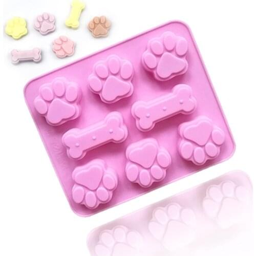 8-hole Cartoon Bone Chocolate Mold Cat Claw DIY Mousse Cake Mold DIY Handmade Crafts Jewelry Accessories Ice Cube Mold